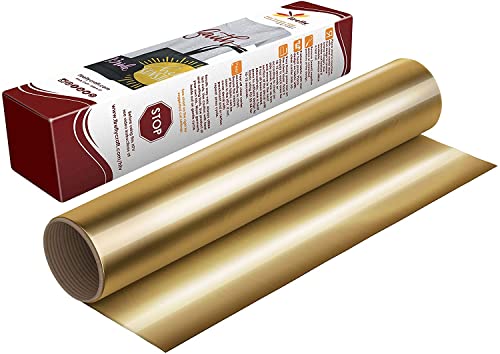 Firefly Craft Metallic Heat Transfer Vinyl Sheets - Gold HTV - Iron On Vinyl for Cricut, HTV Vinyl Sheets, Vinyl Iron On, Easy Cut & Weed, Compatible with Cricut & Silhouette Cameo - 1 Sheet 12"x20"