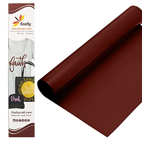 Firefly Craft Heat Transfer Vinyl Sheets - Maroon HTV - Iron On Vinyl for Cricut, HTV Vinyl Sheets, Vinyl Iron On, Easy Cut & Weed, Compatible with Cricut & Silhouette Cameo - 1 Sheet 12" x 20"