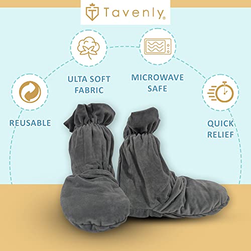 Tavenly Microwavable Slippers - Foot Warmers for Women - Slipper Boots for Women Are Warmer than Socks & Shoes - Heated Slippers for Women - Foot Warmer Booties for House, Bed & Indoor Use