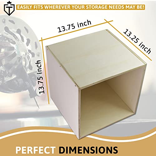 Tavenly Vinyl Record Holder - LP Storage Cube, Vinyl Record Storage - Record Display, Wood Crates for Vinyl Albums, Vinyl Storage & Record Organizer - 13.75 x 13.75 Inch Record Holder for Albums