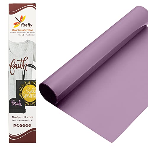 Firefly Craft Heat Transfer Vinyl Sheets - Lavender HTV - Iron On Vinyl for Cricut, HTV Vinyl Sheets, Vinyl Iron On, Easy Cut & Weed, Compatible with Cricut & Silhouette Cameo - 1 Sheet 12" x 20"