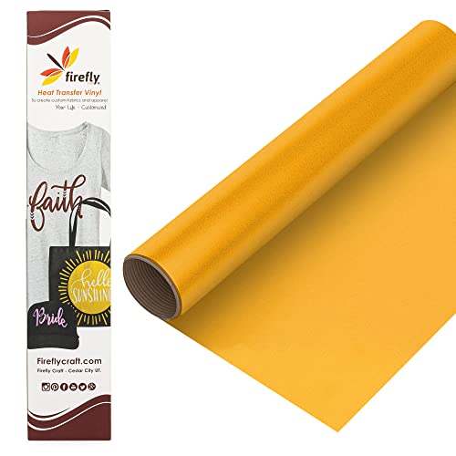 Firefly Craft Flocked Yellow Heat Transfer Vinyl Sheet | Flock Yellow HTV Vinyl | Fuzzy Yellow Iron On Vinyl for Cricut and Silhouette | Heat Press Vinyl for Shirts - 12" x 20"