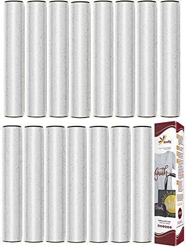 Firefly Craft Glitter White Heat Transfer Vinyl Bundle for Shirts - HTV Vinyl Bundle - Iron On Vinyl for Cricut and Silhouette Transfers - Iron on Vinyl Sheets - 15 Sheets per Pack (12" x 20" Each)