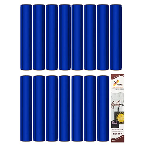Firefly Craft Regular Royal Blue Heat Transfer Vinyl Bundle for Shirts-HTV Vinyl Bundle-Iron On Vinyl for Cricut and Silhouette Transfers-Iron on Vinyl Sheets-15 Sheets per Pack (12" x 20" Each)