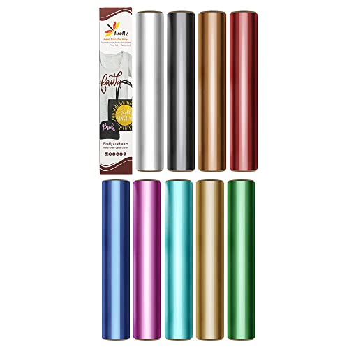 Firefly Craft Storage Organizer Vinyl Roll Holder - Craft Organizer Vinyl Storage Rack - 24 Compartments and Firefly Craft Metallic Heat Transfer Vinyl Sheets Bundle - 9 Sheets, 12"x20" - Multipack HT