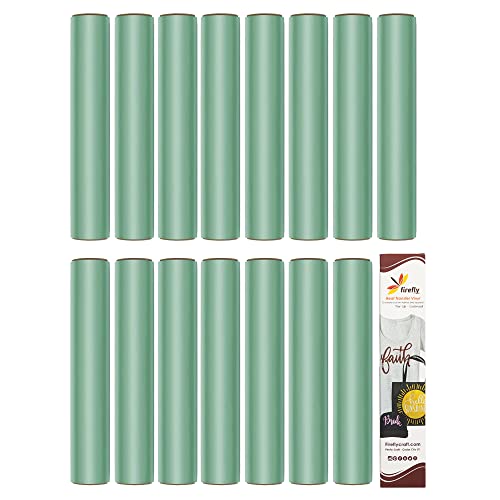 Firefly Craft Regular Mint Green Heat Transfer Vinyl Bundle for Shirts-HTV Vinyl Bundle-Iron On Vinyl for Cricut and Silhouette Transfers-Iron on Vinyl Sheets-15 Sheets per Pack (12" x 20" Each)