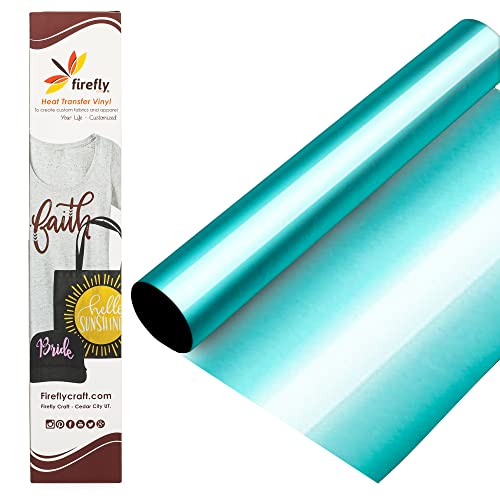 Firefly Craft Metallic Heat Transfer Vinyl Sheets - Iron On Vinyl for Cricut, HTV Vinyl Sheets, Vinyl Iron On, Easy Cut & Weed, Compatible with Cricut & Silhouette Cameo - 1 Sheet 12"x20"