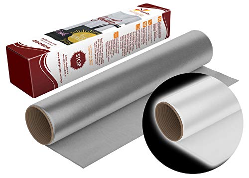 Firefly Craft Reflective Heat Transfer Vinyl (Silver) ? HTV Vinyl for Plotter Printer and Die-Cut Machine ? Iron On or Heat Press Vinyl for Shirts ? Craft Accessories ? (12" x 20" Sheet)