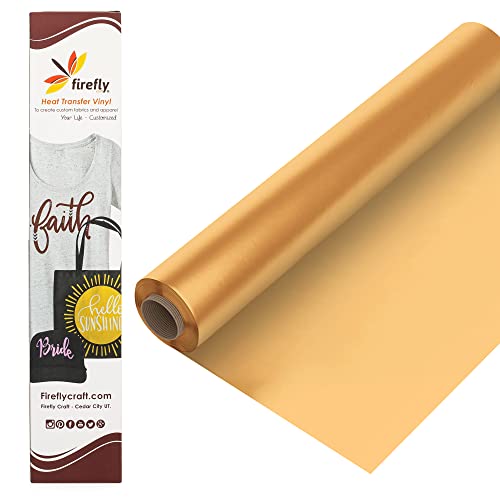 Firefly Craft Regular Buttercup Cream, Heat Transfer Vinyl for Shirts - Iron on Vinyl for Cricut & Silhouette Heat Press Vinyl for Transfers - Iron on HTV Vinyl - 3 Pieces, 12" X 20" (5 Feet) Each