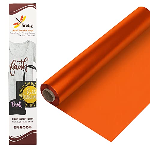 Firefly Craft Regular Deep Orange, Heat Transfer Vinyl for Shirts - Iron on Vinyl for Cricut & Silhouette Heat Press Vinyl for Shirt Transfers - Iron on HTV Vinyl - 3 Pieces, 12" X 20" (5 Feet) Each