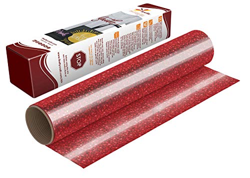 Firefly Craft Holographic Heat Transfer Vinyl For Silhouette And Cricut, 12 Inch by 20 Inch, Red