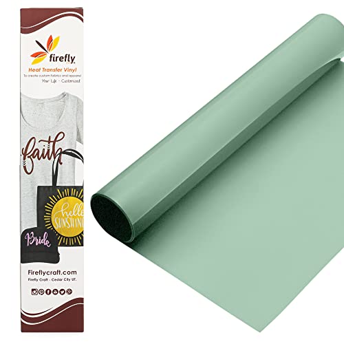 Firefly Craft Heat Transfer Vinyl Sheets - Mint Green HTV - Iron On Vinyl for Cricut, HTV Vinyl Sheets, Vinyl Iron On, Easy Cut & Weed, Compatible with Cricut & Silhouette Cameo - 1 Sheet 12" x 20"