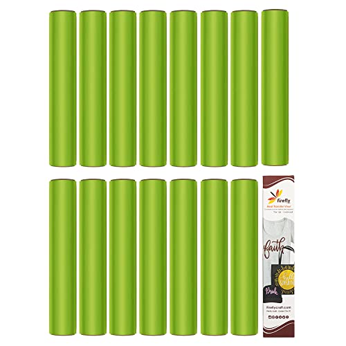 Firefly Craft Regular Lime Green Heat Transfer Vinyl Bundle for Shirts-HTV Vinyl Bundle-Iron On Vinyl for Cricut and Silhouette Transfers-Iron on Vinyl Sheets-15 Sheets per Pack (12" x 20" Each)
