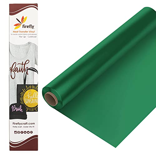 Firefly Craft Regular Green, Heat Transfer Vinyl for Shirts - Iron on Vinyl for Cricut & Silhouette Heat Press Vinyl for Shirt Transfers - Iron on HTV Vinyl - 3 Pieces, 12" X 20" (5 Feet) Each