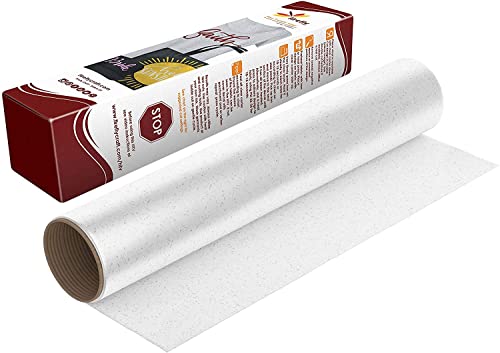Firefly Craft Glitter White HTV - Heat Transfer Vinyl - Iron On Fabric Sheets for Shirt Transfers - HTV Vinyl for Cricut - Heat Press Vinyl - Single Colors or Bundle Multipack- 1 Piece (12" X 20")