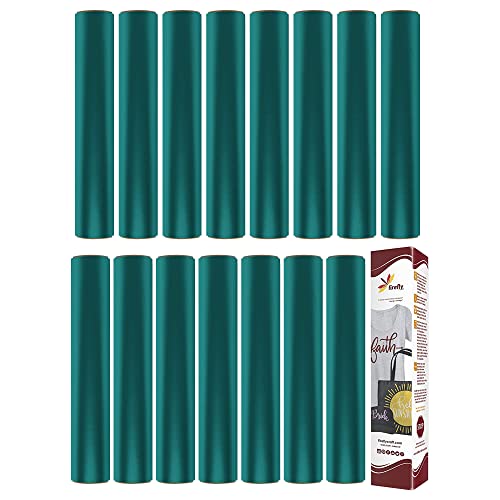 Firefly Craft Regular Teal Heat Transfer Vinyl Bundle for Shirts - HTV Vinyl Bundle - Iron On Vinyl for Cricut and Silhouette Transfers - Iron on Vinyl Sheets - 15 Sheets per Pack (12" x 20" Each)