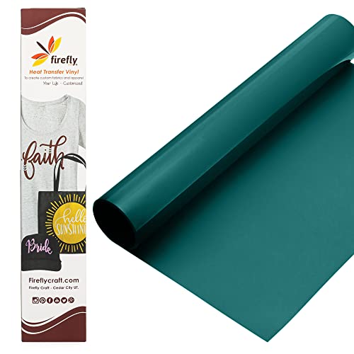 Firefly Craft Heat Transfer Vinyl Sheets - Teal HTV - Iron On Vinyl for Cricut, HTV Vinyl Sheets, Vinyl Iron On, Easy Cut & Weed, Compatible with Cricut & Silhouette Cameo - 1 Sheet 12" x 20"