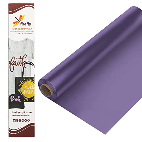 Firefly Craft Regular Purple, Heat Transfer Vinyl for Shirts - Iron on Vinyl for Cricut & Silhouette Heat Press Vinyl for Shirt Transfers - Iron on HTV Vinyl - 15 Pieces, 12" X 20" (25 Feet) Each