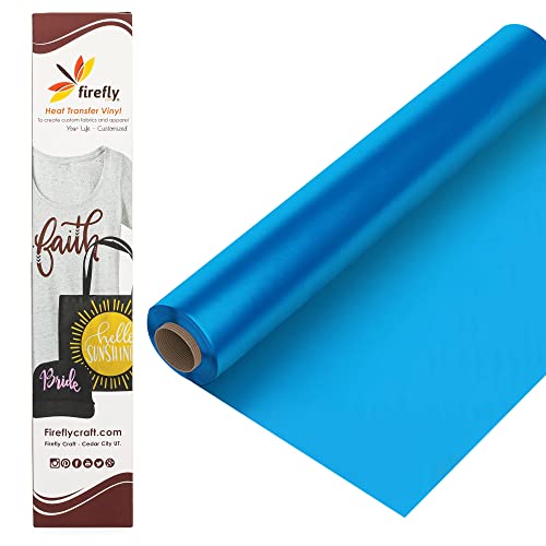 Firefly Craft Regular Blue, Heat Transfer Vinyl for Shirts - Iron on Vinyl for Cricut & Silhouette Heat Press Vinyl for Shirt Transfers - Iron on HTV Vinyl - 3 Pieces, 12" X 20" (5 Feet) Each