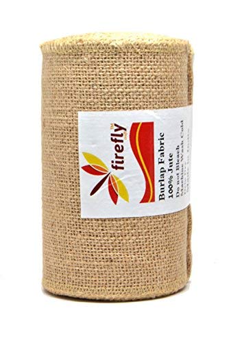 Firefly Craft Burlap Ribbon NO FRAY Fabric, 6 Inches by 20 yards