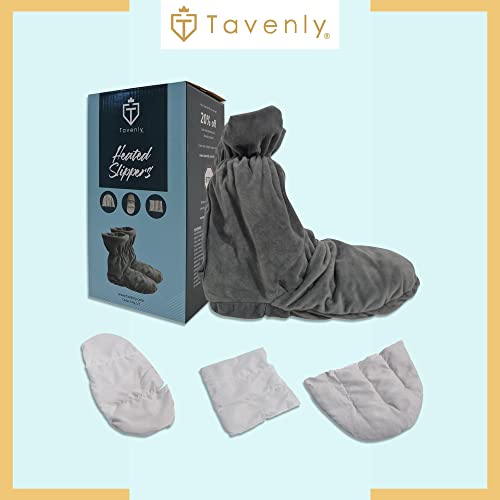 Tavenly Microwavable Slippers - Foot Warmers for Women - Slipper Boots for Women Are Warmer than Socks & Shoes - Heated Slippers for Women - Foot Warmer Booties for House, Bed & Indoor Use