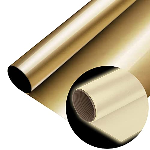 Firefly Craft Reflective Heat Transfer Vinyl (Gold) ? HTV Vinyl for Plotter Printer and Die-Cut Machine ? Iron On or Heat Press Vinyl for Shirts ? Craft Accessories ? (12" x 20" Sheet)