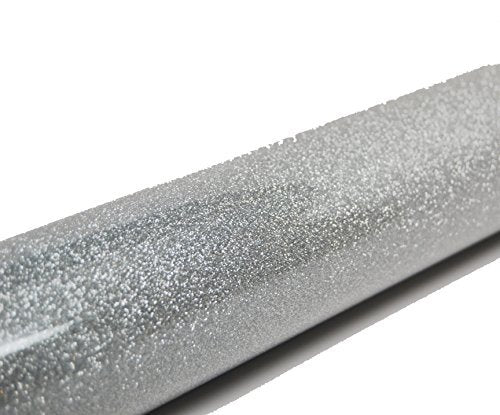 Firefly Craft Glitter Silver HTV - Heat Transfer Vinyl - Iron On Fabric Sheets for Shirt Transfers - Vinyl for Cricut - Heat Press Vinyl - Single Colors or Bundle Multipack- 1 Piece (12" X 20")