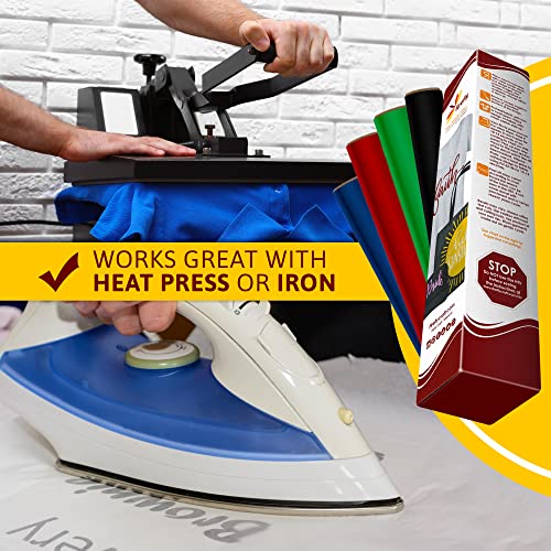 Firefly Craft Flocked Heat Transfer Vinyl Bundle | Fuzzy HTV Vinyl Bundle | Iron On Vinyl for Cricut and Silhouette | Pack of 6 Colors Including Black & White - 12" x 20" Each
