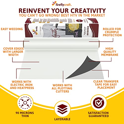 Firefly Craft Reflective Heat Transfer Vinyl (Gold) ? HTV Vinyl for Plotter Printer and Die-Cut Machine ? Iron On or Heat Press Vinyl for Shirts ? Craft Accessories ? (12" x 20" Sheet)