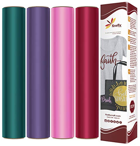 Firefly Craft Princess Pigtails Heat Transfer Vinyl Bundle for Shirts - HTV Vinyl Bundle - Iron On Vinyl for Cricut & Silhouette Transfers - Iron on Vinyl Sheets - 4 Sheets per Pack (12" x 20" Each)