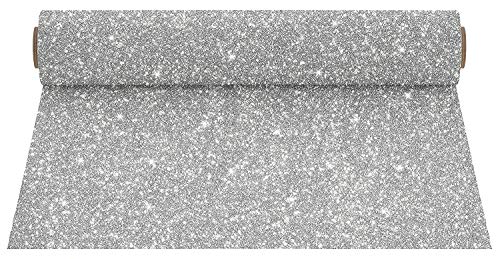 Firefly Craft Glitter Silver HTV - Heat Transfer Vinyl - Iron On Fabric Sheets for Shirt Transfers - Vinyl for Cricut - Heat Press Vinyl - Single Colors or Bundle Multipack- 1 Piece (12" X 20")