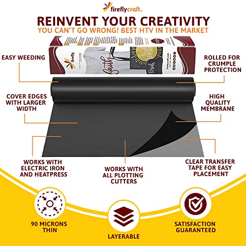 Firefly Craft Neutral Heat Transfer Vinyl Bundle for Shirts - HTV Vinyl Bundle - Iron On Vinyl for Cricut and Silhouette Transfers - Iron on Vinyl Sheets - 5 Sheets per Pack (12" x 20" Each)
