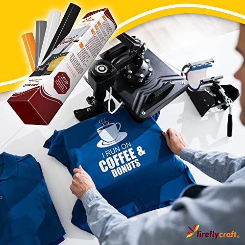 Firefly Craft Neutral Heat Transfer Vinyl Bundle for Shirts - HTV Vinyl Bundle - Iron On Vinyl for Cricut and Silhouette Transfers - Iron on Vinyl Sheets - 5 Sheets per Pack (12" x 20" Each)