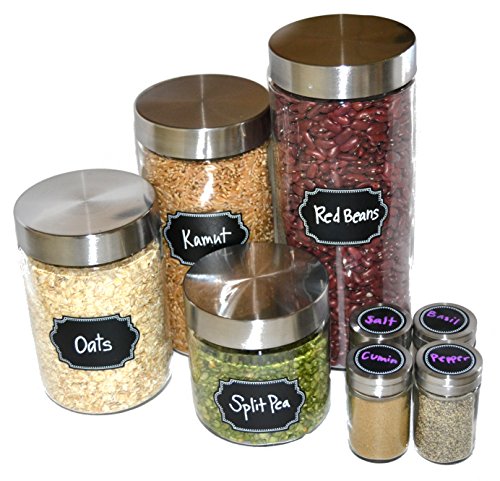 Firefly Craft Chalkboard Labels for Spice Jars and Organizing, Large 60 Pack