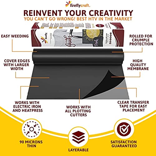Firefly Craft Regular Red Heat Transfer Vinyl Bundle for Shirts - HTV Vinyl Bundle - Iron On Vinyl for Cricut and Silhouette Transfers - Iron on Vinyl Sheets - 15 Sheets per Pack (12" x 20" Each)