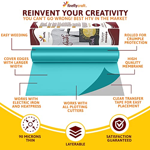 Firefly Craft Heat Transfer Vinyl Sheets - Brown HTV - Iron On Vinyl for Cricut, HTV Vinyl Sheets, Vinyl Iron On, Easy Cut & Weed, Compatible with Cricut & Silhouette Cameo - 1 Sheet 12" x 20"
