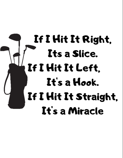 If I hit it straight, it's a miracle