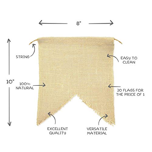 Firefly Craft Rustic Burlap Penant Banner, 20 Flags Per Line