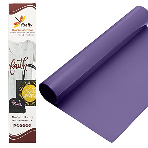 Firefly Craft Heat Transfer Vinyl Sheets - Purple HTV - Iron On Vinyl for Cricut, HTV Vinyl Sheets, Vinyl Iron On, Easy Cut & Weed, Compatible with Cricut & Silhouette Cameo - 1 Sheet 12" x 20"