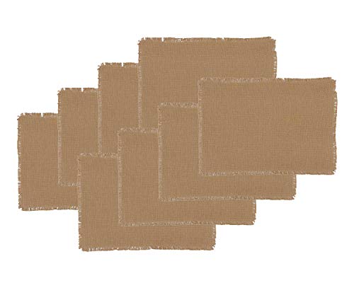 Firefly Craft Fringe Burlap Placemats 14" by 19", Set of 8