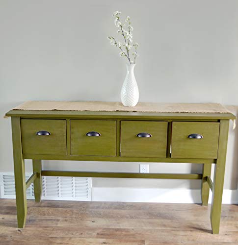 Firefly Craft Fringe Burlap Table Runner, 14 Inches by 72 Inches, Set of 10