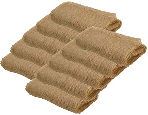 Firefly Craft Fringe Burlap Table Runner, 14 Inches by 72 Inches, Set of 10