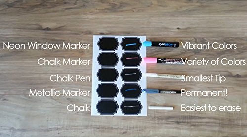 Firefly Craft Chalkboard Labels for Spice Jars and Organizing, Large 60 Pack