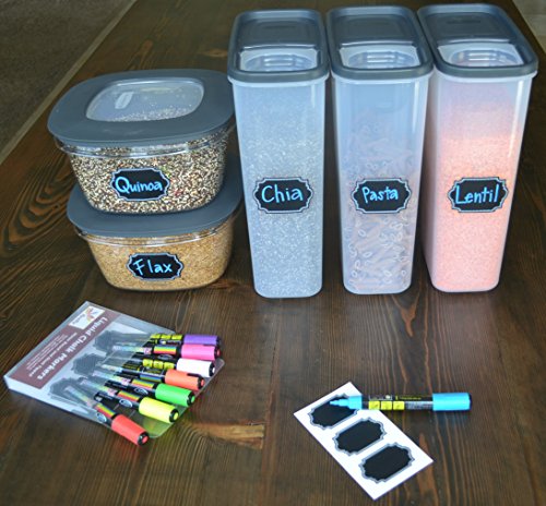 Firefly Craft Chalkboard Labels for Spice Jars and Organizing, Large 60 Pack