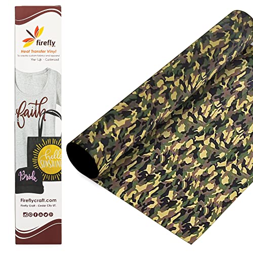 Firefly Craft Patterned Heat Transfer Vinyl Sheets - Iron On Vinyl for Cricut, HTV Vinyl Sheets, Vinyl Iron On, Easy Cut & Weed, Compatible with Cricut & Silhouette Cameo - 1 Sheet 12"x20"