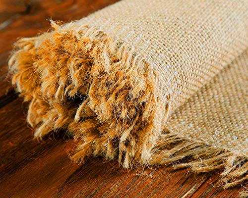 Firefly Craft Fringe Burlap Placemats 14" by 19", Set of 8