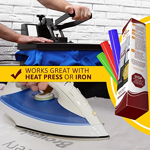 Firefly Craft Regular White, Heat Transfer Vinyl for Shirts - Iron on Vinyl for Cricut & Silhouette Heat Press Vinyl for Shirt Transfers - Iron on HTV Vinyl - 15 Pieces, 12" X 20" (25 Feet) Each