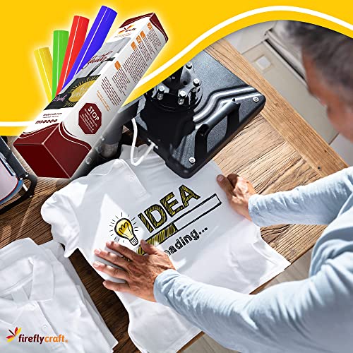 Firefly Craft Regular White, Heat Transfer Vinyl for Shirts - Iron on Vinyl for Cricut & Silhouette Heat Press Vinyl for Shirt Transfers - Iron on HTV Vinyl - 15 Pieces, 12" X 20" (25 Feet) Each