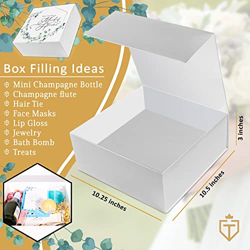 Tavenly Will You Be My Maid of Honor Proposal Box With Lids - Cute & Elegant Floral Print - Gift Ideas for Brides Tribe Invitations - Empty Personalized Bridesmaid Proposal Box With Card Sets - 1 Box